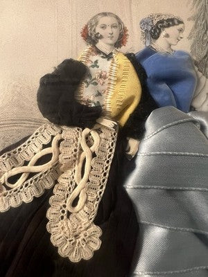 Print Fashion French With Fabric Dimensional Les Modes Parisiennes Vintage