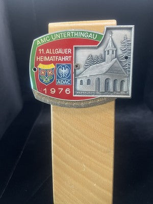 🔴 Badge auto ADAC 1° Allgäuer Heimatfahrt AMC Unterthingau Raduno 1976 vintage