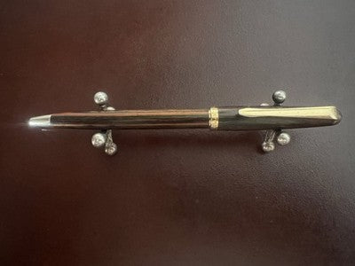 🔴 OSAMA penna sfera lacca Beverly e cromata pulsante a scatto scrive vintage