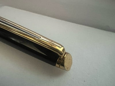 🔴 WATERMAN penna sfera Hemisphere lacca nera lucida profili dorati scrive