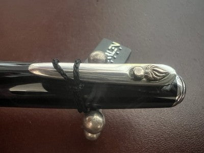 🔴 MARLEN penna stilografica Esercito Slim Edition resina Argento 925 garanzia