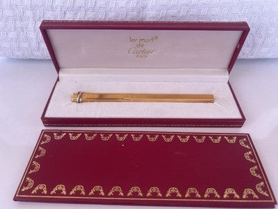 Cartier Stylo-Plume à Bille Les Must de Cartier Plaqué Or Godronné Paris NOS