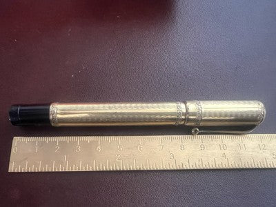 🔴 IDEAL retractable fountain pen GOLD nib works vintage C 