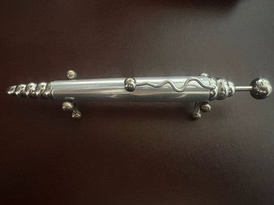 🔴 JEAN PIERRE LEPINE penna sfera ZIG ZAG francese cromata scrive vintage