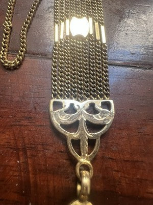 Chaîne Montre Poche Victorienne Chatelaine Joint Pinchbeck Antique 1800 N.2