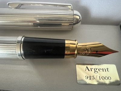 🔴 LECCE PEN penna stilografica ARGENTO 925 MASSICCIO iridium M forte peso