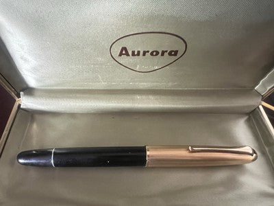 🔴 AURORA penna stilografica 88 pistone pennino ORO scrive 351965 vintage 1950