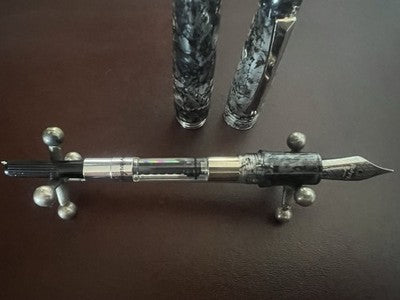 🔴 MONTEGRAPPA Elmo Ambiente Charcoal Füllfederhalter, F-Feder, neu NOS 