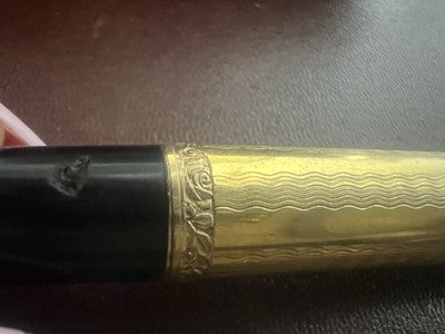 🔴 IDEAL retractable fountain pen GOLD nib works vintage C 