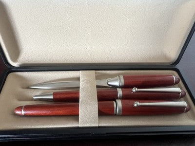 🔴 Penna sfera stilografica tagliacarte LEGNO Iridium 7 scrivono vintage