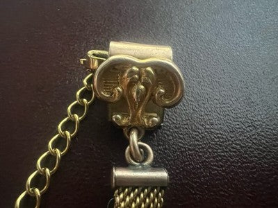 🔴 CATENA orologio tasca vittoriana con sigillo vergine pinchbeck antica 1800 N5