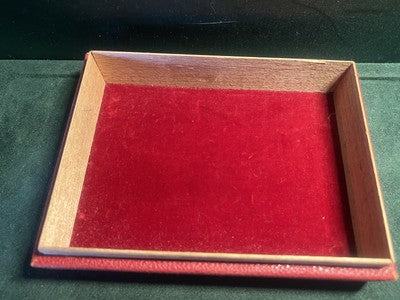 🔴 Scatola box orologio DA LUISA legno rossa interno floccato 16,5x12,5 vintage