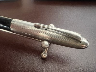 Lus Stift Füllfederhalter 59 Schwarz Mit Kapuze Chrom Schreibt Vintage 1950 N. 