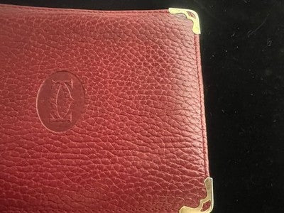 🔴 CARTIER portafoglio uomo carte ed assegni pelle bordeaux originale vintage
