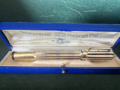 🔴 WATERMAN'S penna stilografica retrattile pennino ORO funziona vintage B