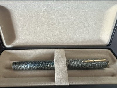 Pen Fountain Pen Celluloid Mop Mosaic Snake And Gold 14K Vintage