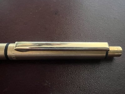 🔴 COLUMBUS penna sfera PLACCATA ORO pulsante a scatto scrive vintage