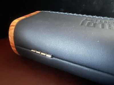 TIBALDI Boîte Stylo Bentley Cuir Bleu Bois Racine Porte Stylo A 