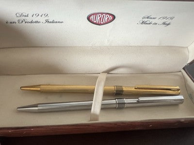 Aurora Penne Sphère Marco Polo Chrome Et Or Scrino 2 Stylos 