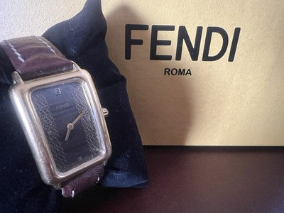 🔴 FENDI orologio uomo placcato oro 500J al quarzo zaffiro cabouchon vintage