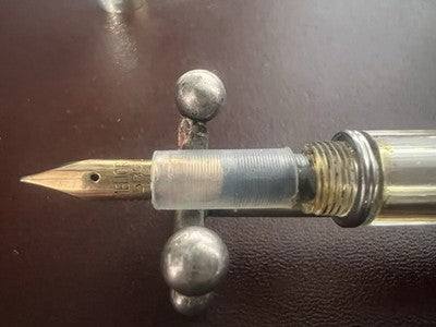 🔴 MEILOR penna stilografica pennino ORO 14KT Soennecken eG vintage '45 NOS