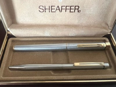 🔴 SHEAFFER penna sfera + roller Imperial Triumph metallo cromato profili dorati