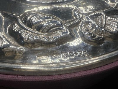 🔴 Scatola box orologio ARGENTO 925 gioiello astuccio cofanetto seta rigida