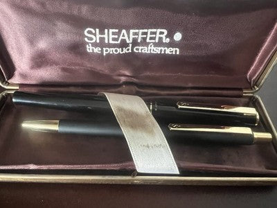 🔴 SHEAFFER penna stilografica Sentinel lacca F4 + penna a sfera set vintage box