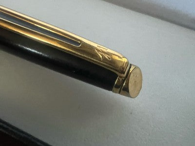🔴 WATERMAN penna sfera Hemisphere lacca nera satinata profili dorati scrive