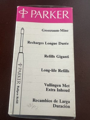 Parker Recharge Stylo-Plume Standard Bleu F Lot 8 Pièces Ballpen Recharge