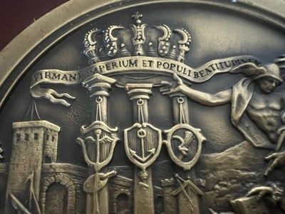 🔴 Große Vintage-Bronze-Medaille Cabral Antunes Ponte de Lima 