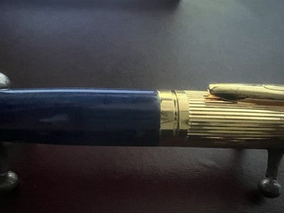 ADDEX Stylo À Plume Mini DIVA Laque Bleue Cap Doré Pointe Iridium 