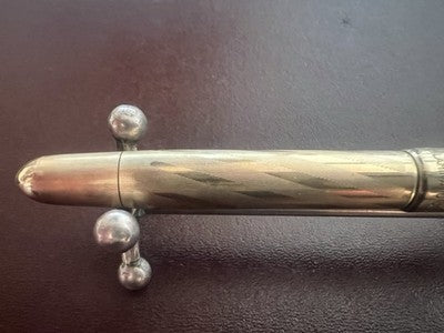 🔴 SNOMAR penna stilografica laminata oro 18K pulsante di fondo F scrive vintage