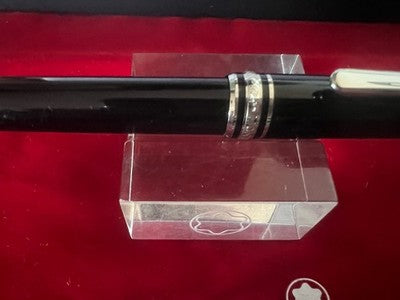 Montblanc Stylo-Plume Sphère Meisterstück Platinum Pix Écrit Avec Etui Parfait 