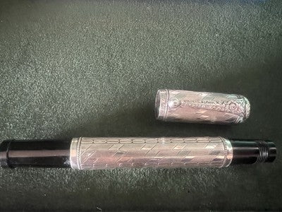 🔴 ELMO penna stilografica ARGENTO 800 retrattile Montegrappa funziona vintage