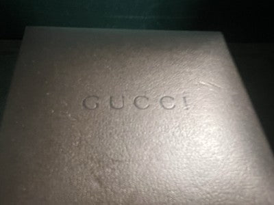 🔴 GUCCI scatola gioiello ciondolo orecchini cofanetto custodia con talloncino