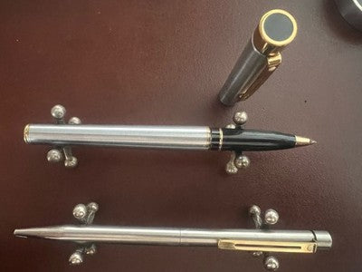 🔴 SHEAFFER penna sfera + roller Imperial Triumph metallo cromato profili dorati