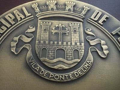 🔴 Große Vintage-Bronze-Medaille Cabral Antunes Ponte de Lima 