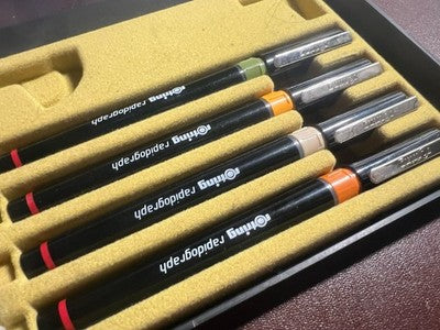 🔴 ROTRING penne Rapidograph da disegno tecnico inchiostro astuccio vintage A