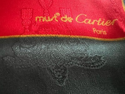 🔴 CARTIER foulard seta jacquard tono su tono Nuit de Cartier originale VINTAGE