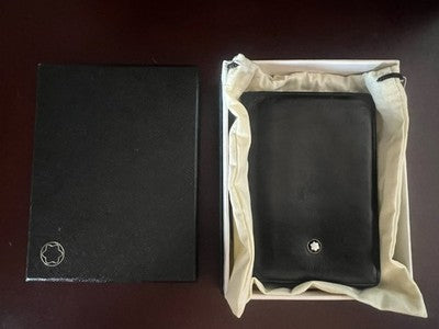 🔴 Schwarzes MONTBLANC Kreditkartenetui aus Leder mit Box und Garantie 