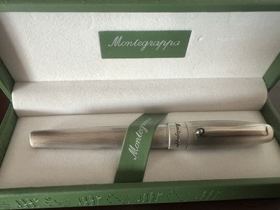 Montegrappa Stylo-Plume Sphère Fortuna Argent Mule Avec Trousse NOS