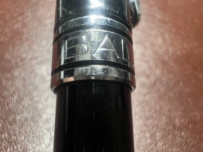Balenciaga Stylo-Plume Sphère Laque Noire Profils Chrome Mécanisme Automatique 
