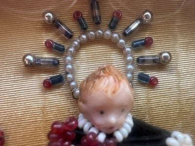 Ex Sharp Child Jesus' Of Wax With Clothing Buttons Hand Vintage Original 1800