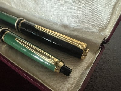 🔴 PELIKAN penna stilografica MK10 a pistone pennino F e sfera K150 set vintage