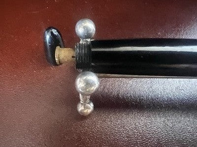 Pen Fountain Pen Celluloid Black Button Bottom Pen F Marking Vintage 40