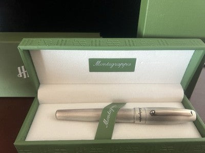 Montegrappa Stylo-Plume Sphère Fortuna Argent Mule Avec Trousse NOS