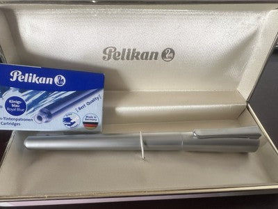 🔴 PELIKAN fountain pen P72 satin chrome metal nib 7 vintage 
