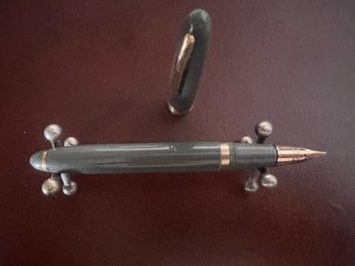 🔴 PEN CO penna stilografica grigia 53 pennino a diamante ORO 14 kt vintage