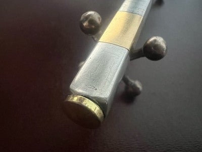 🔴 GUCCI penna sfera argento 925 placcata oro sezione quadrata scrive vintage